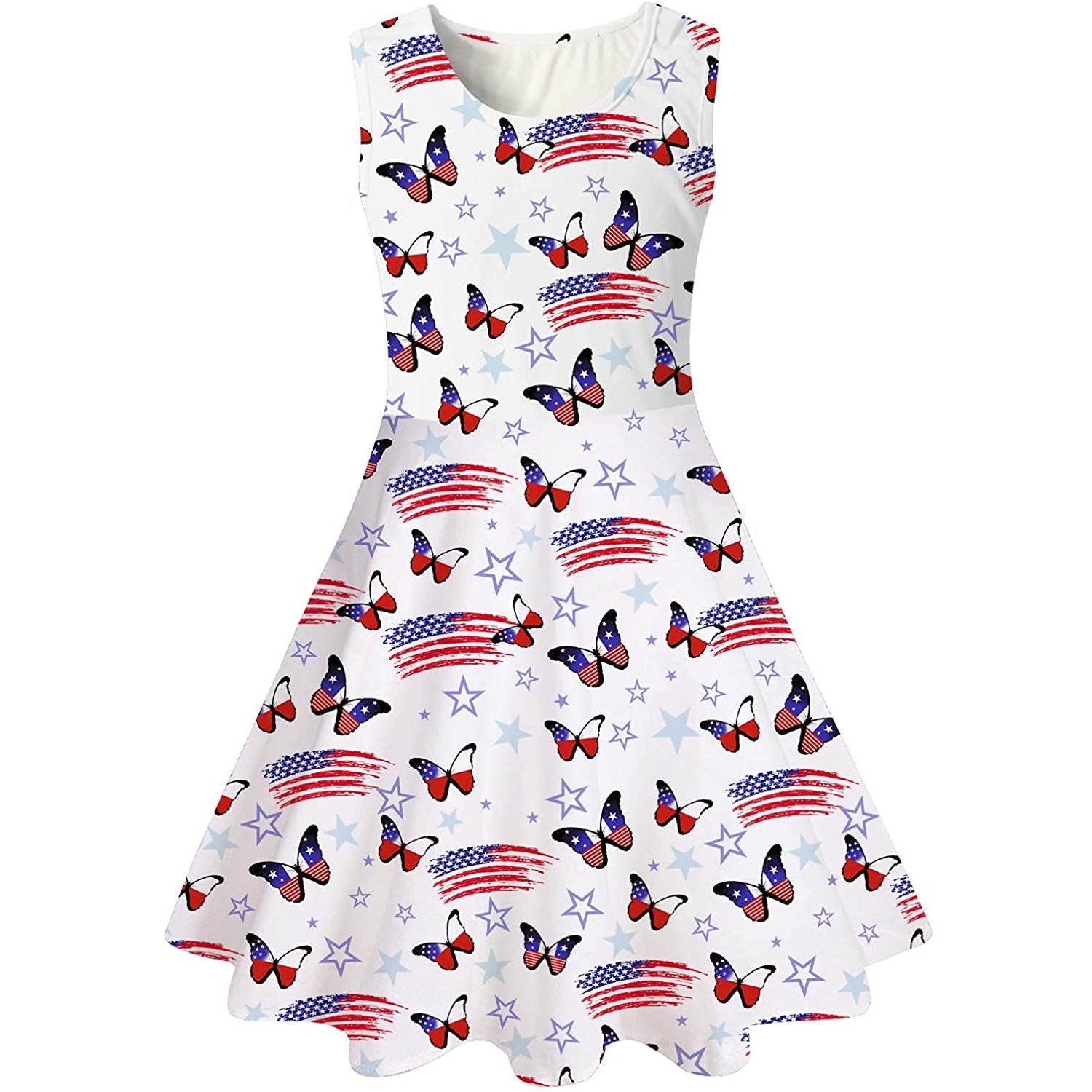 red white and blue dress amazon Dark Blue 1950s Red & White Stripes Halter Dress main image 1