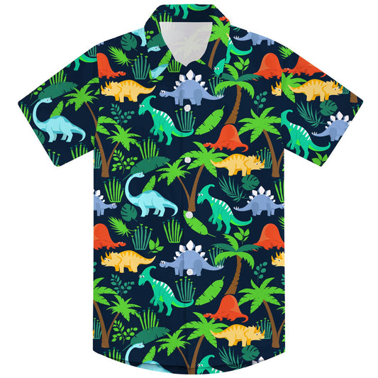 Palm Tree Dinosaurs Funny Boy Hawaiian Shirt
