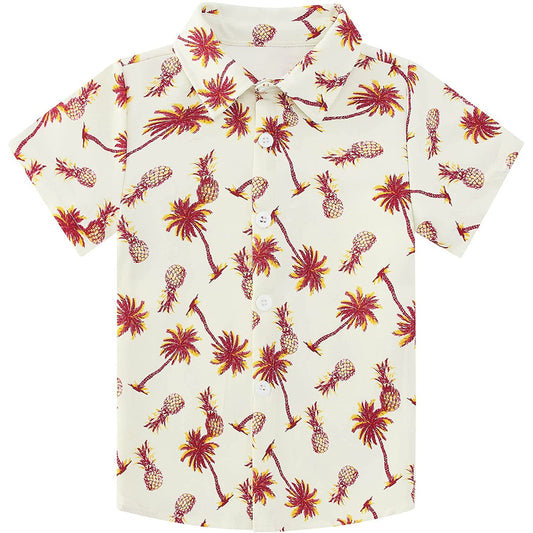 Palm Tree Pineapple Funny Toddler Hawaiian Shirt