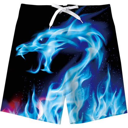 Blue Flame Dragon Funny Boy Swim Trunk