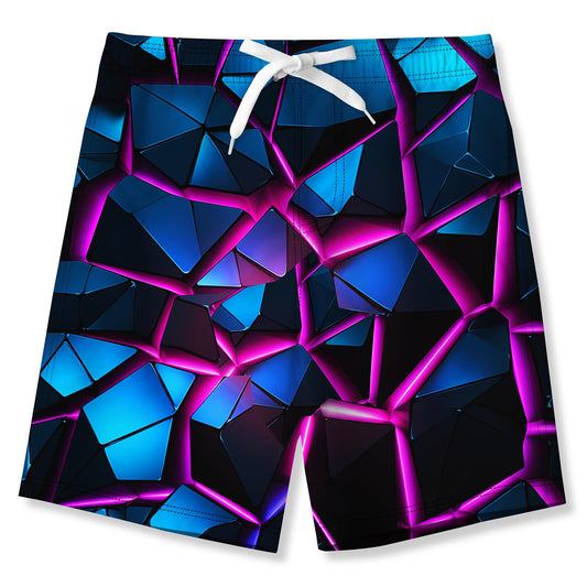 Purple Crack Funny Boy Swim Trunk
