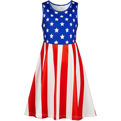 Blue American Flag Funny Girl Dress