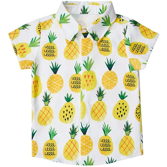 Yellow Pineapple Funny Toddler Hawaiian Shirt