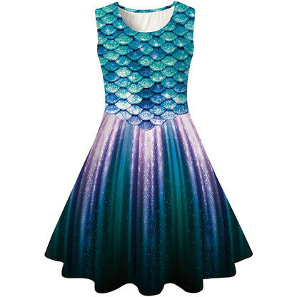 Dark Green Mermaid Funny Girl Dress