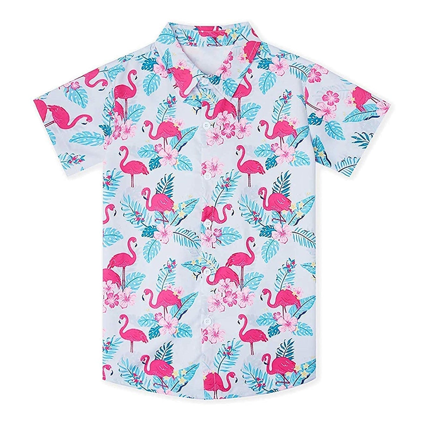 Palm Leaf Flamingo Funny Toddler Hawaiian Shirt