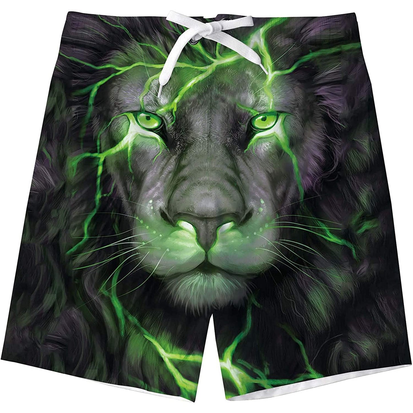 Green Lion Funny Boy Swim Trunk