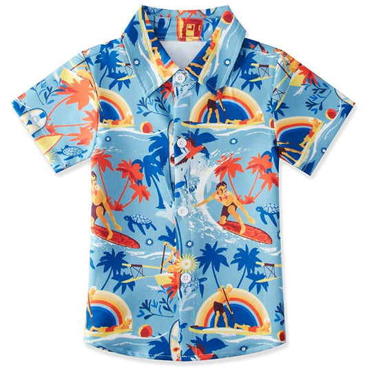 Hawaii Surfing Funny Toddler Hawaiian Shirt