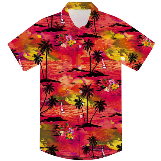 Palm Tree Island Flowers Funny Boy Hawaiian Shirt