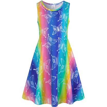 Rainbow Butterfly Funny Girl Dress