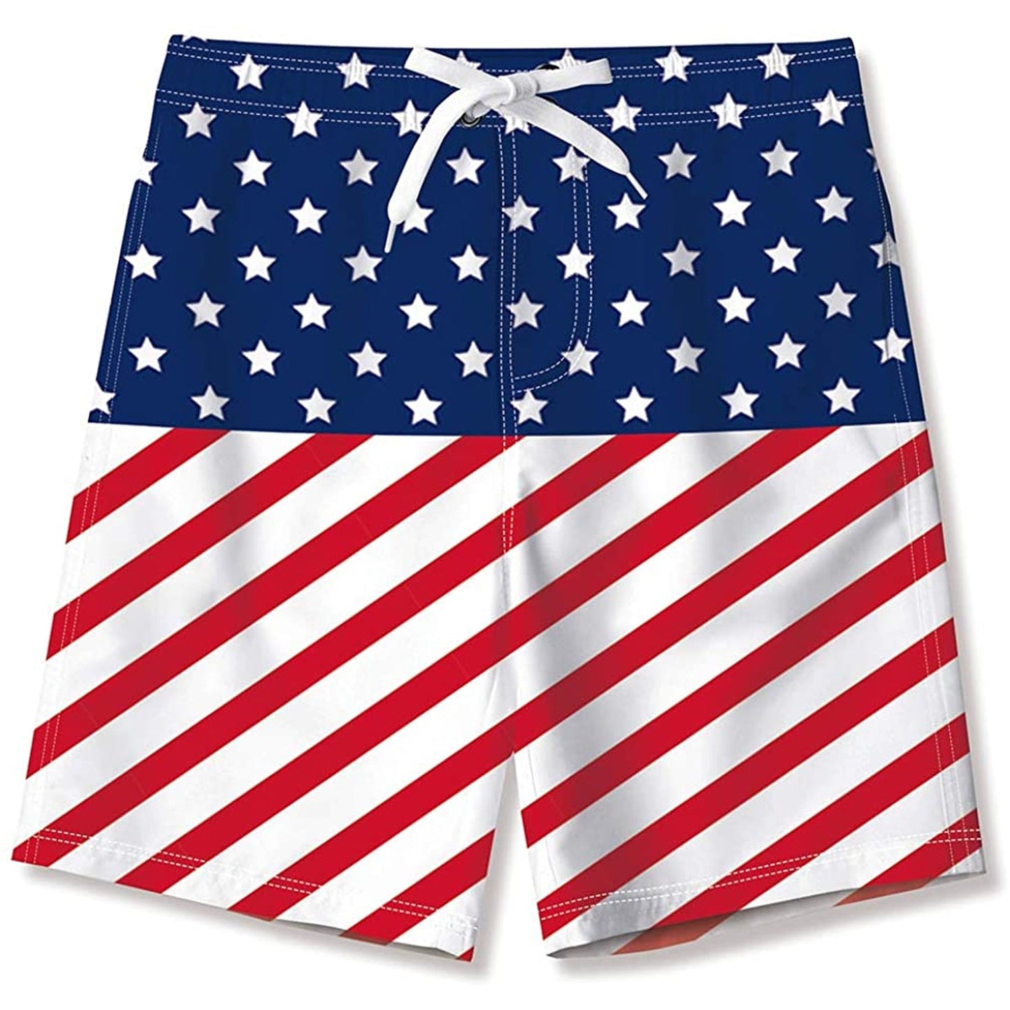 American Flag Funny Boy Swim Trunk