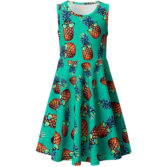 Green Sunglasses Pineapple Funny Girl Dress