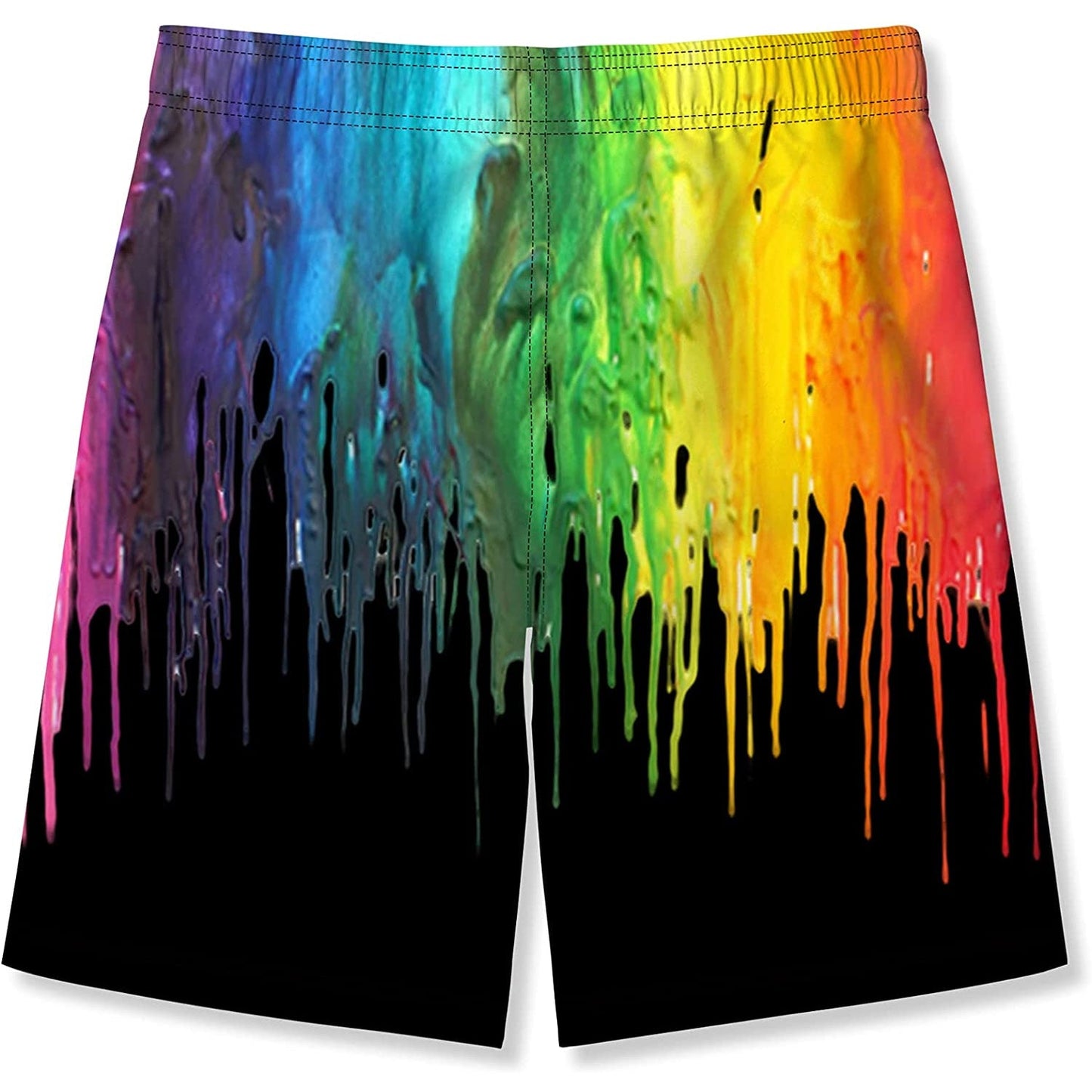 Black Paint Splatter Funny Boy Swim Trunk