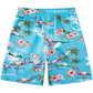 Flamingos Blue Funny Boy Swim Trunk