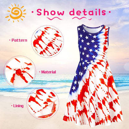 Tie Dye American Flag Funny Girl Dress