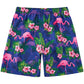 Tropical Pink Flamingos Funny Boy Swim Trunk