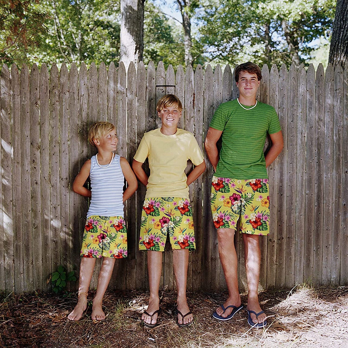 Flowers Yellow Funny Boy Swim Trunk