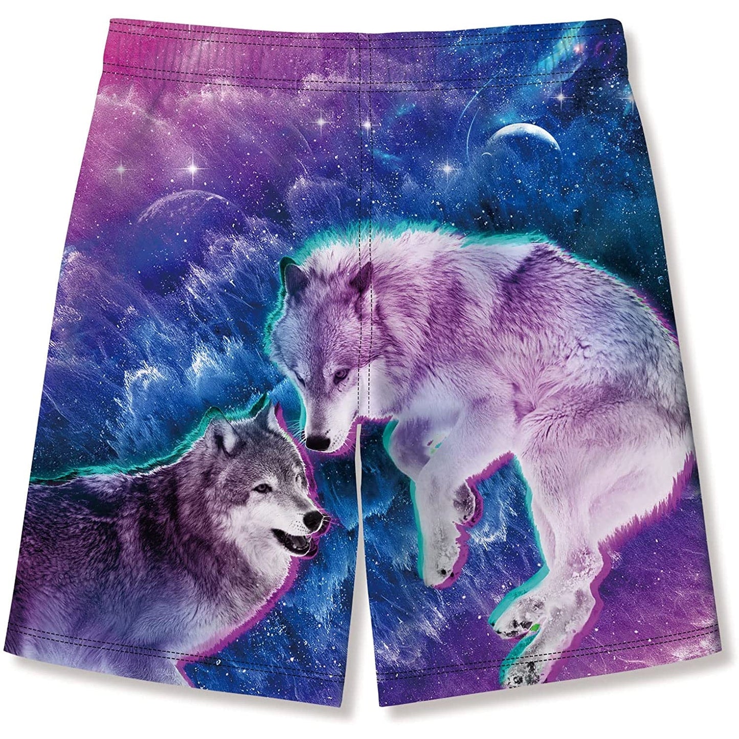 Purple Wolf Funny Boy Swim Trunk