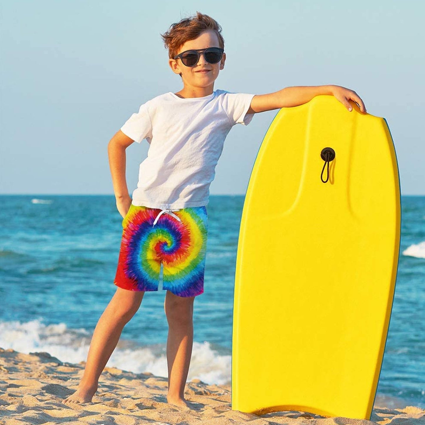 Rainbow Tie Dye Funny Boy Swim Trunk