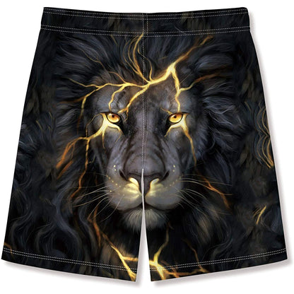 Yellow Lion Funny Boy Swim Trunk