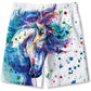 Splash Paint Horse Funny Boy Swim Trunk