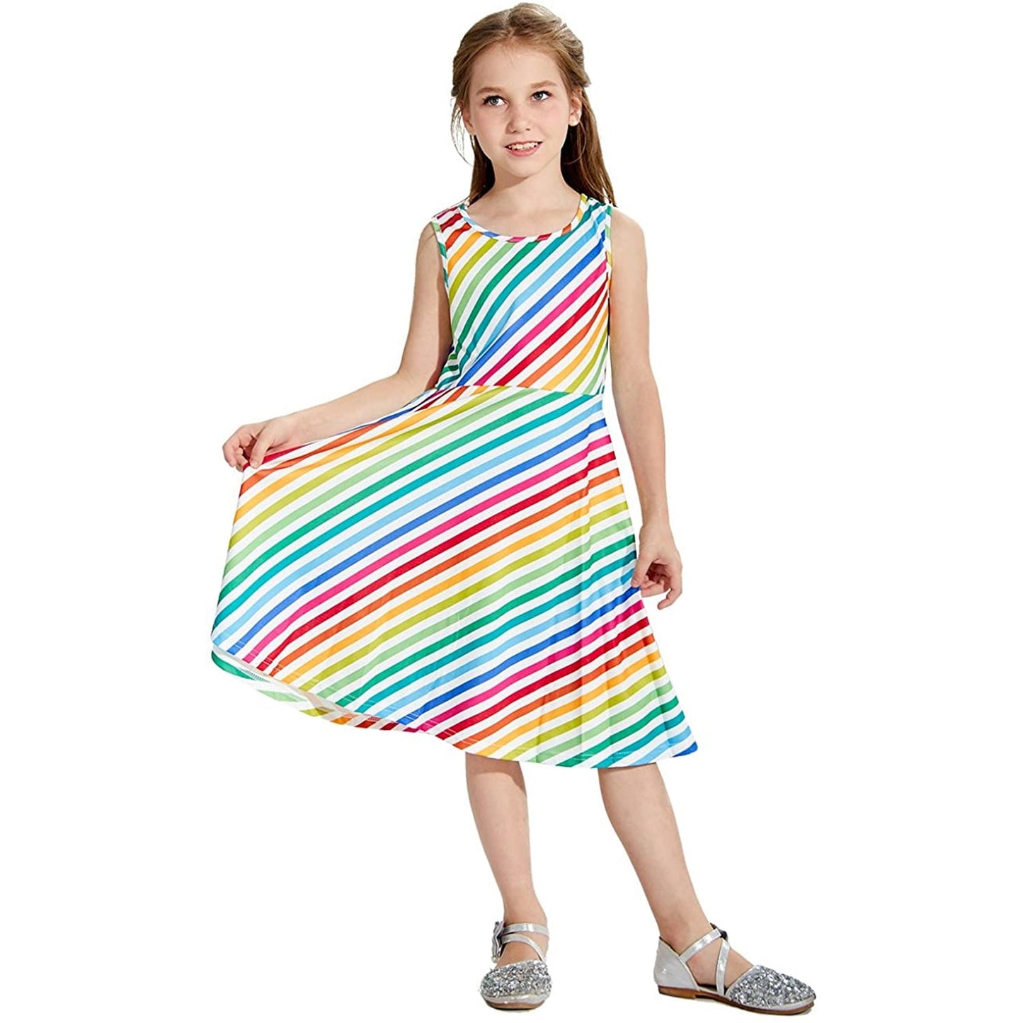 Rainbow Stripe Funny Girl Dress