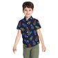 Pineapple Navy Funny Toddler Hawaiian Shirt