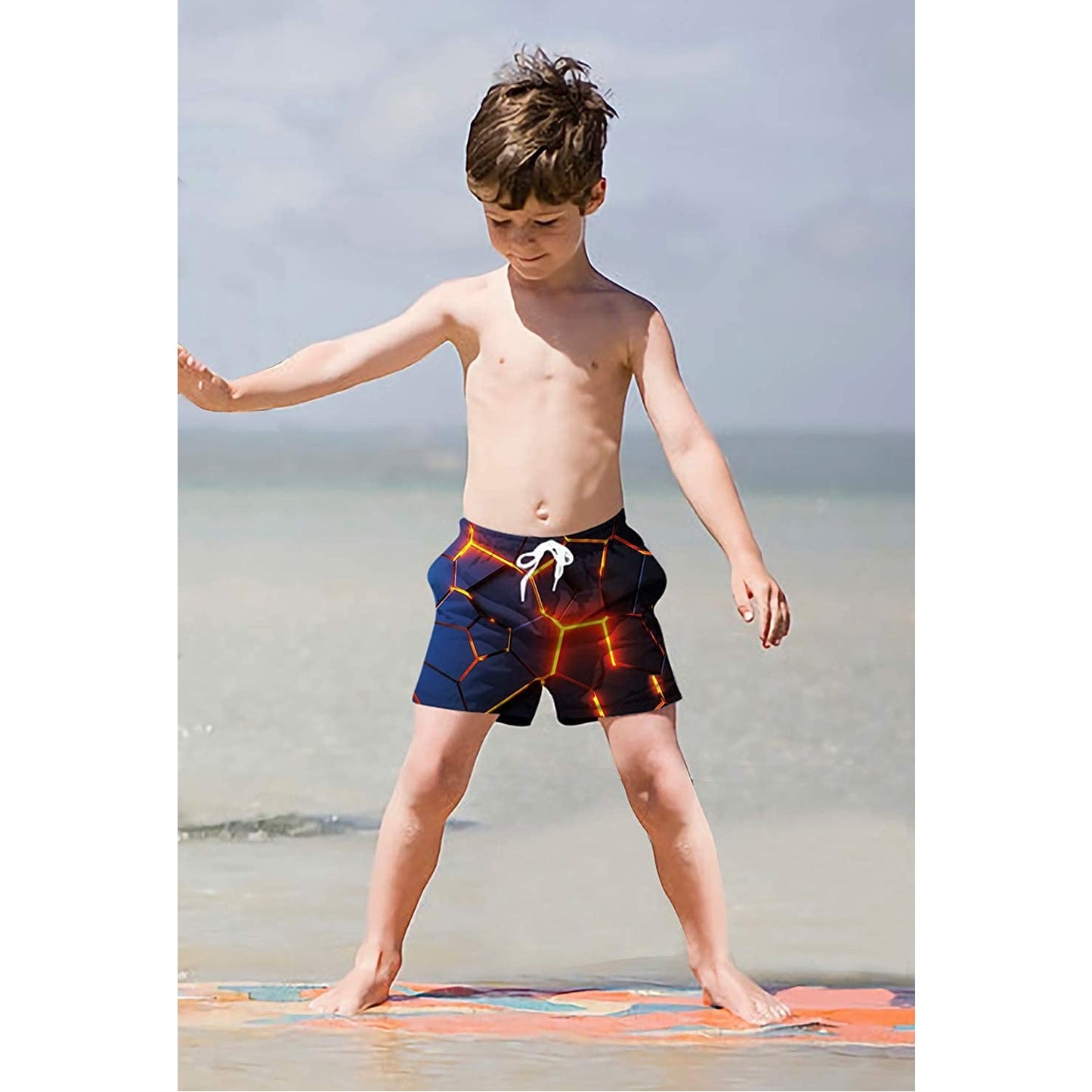 3D Crack Funny Boy Swim Trunk