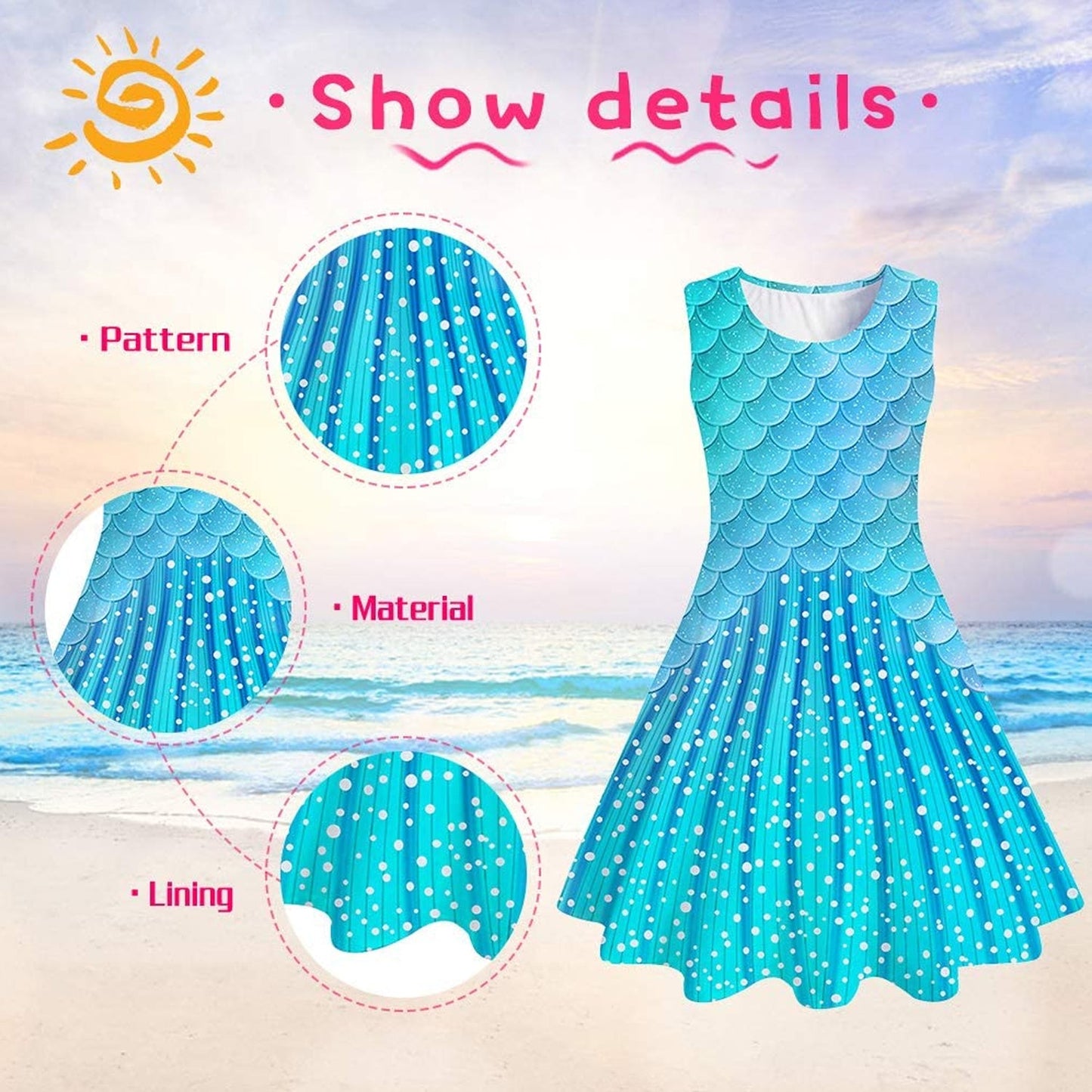 Blue Mermaid Funny Girl Dress