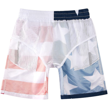 American Flag Funny Boy Swim Trunk
