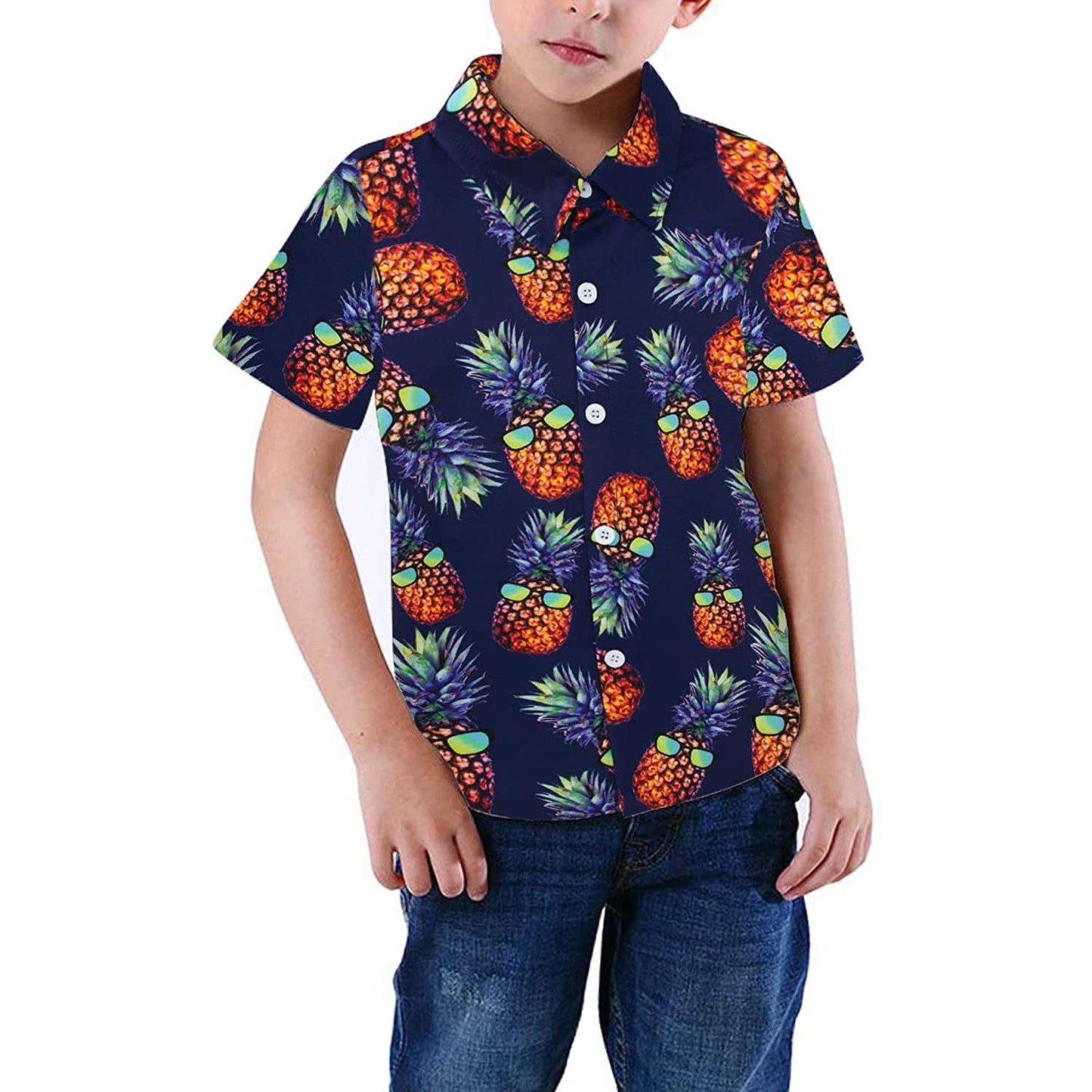 Pineapple Black Funny Toddler Hawaiian Shirt