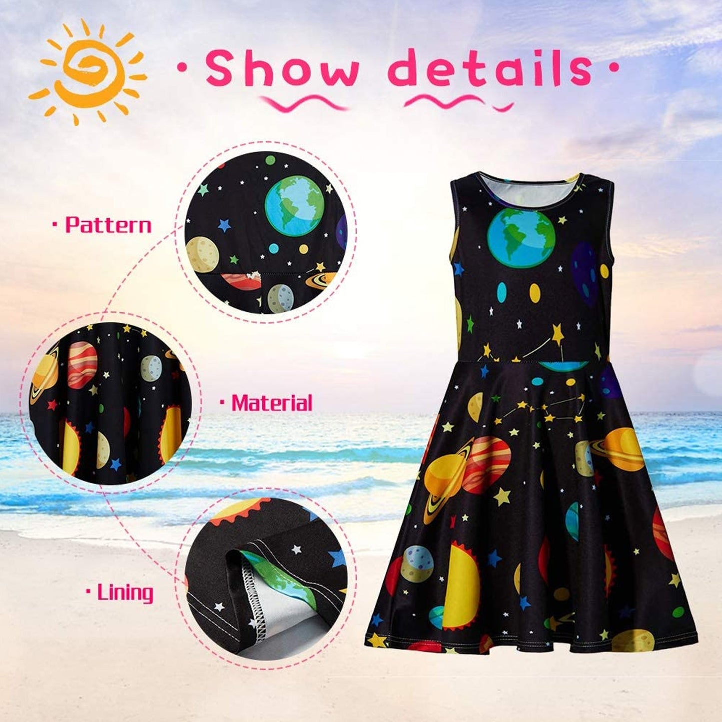 Space Planet Funny Girl Dress