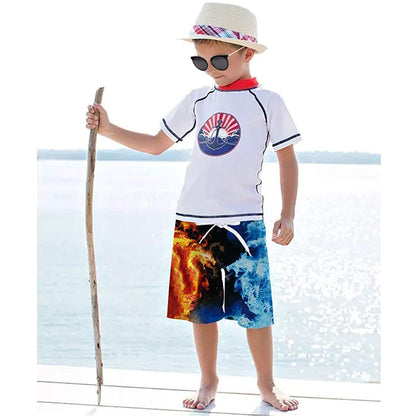Ice & Fire Dragon Funny Boy Swim Trunk