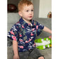 Flamingos Navy Funny Toddler Hawaiian Shirt