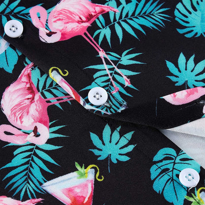 Wine Pink Flamingo Funny Toddler Hawaiian Shirt