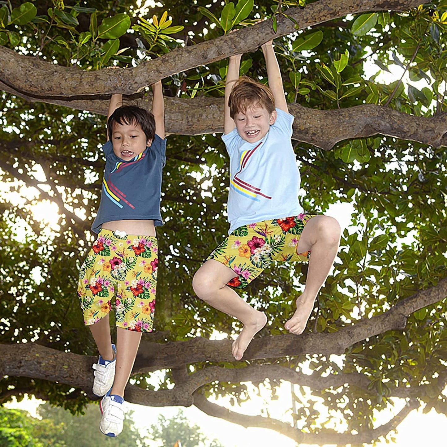 Flowers Yellow Funny Boy Swim Trunk