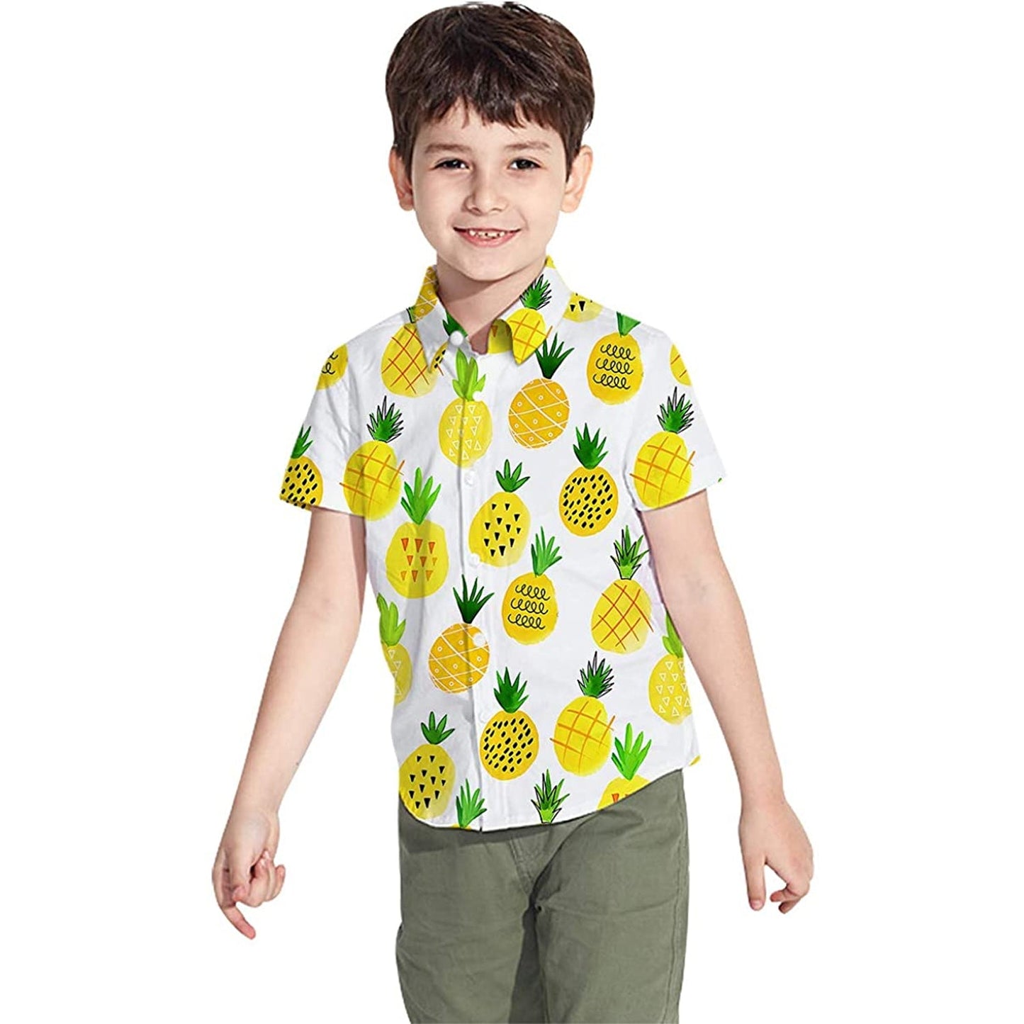 Yellow Pineapple Funny Toddler Hawaiian Shirt