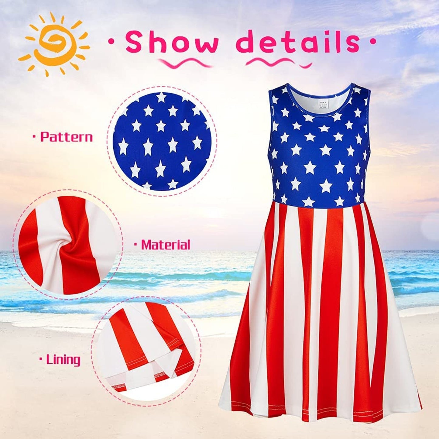 Blue American Flag Funny Girl Dress