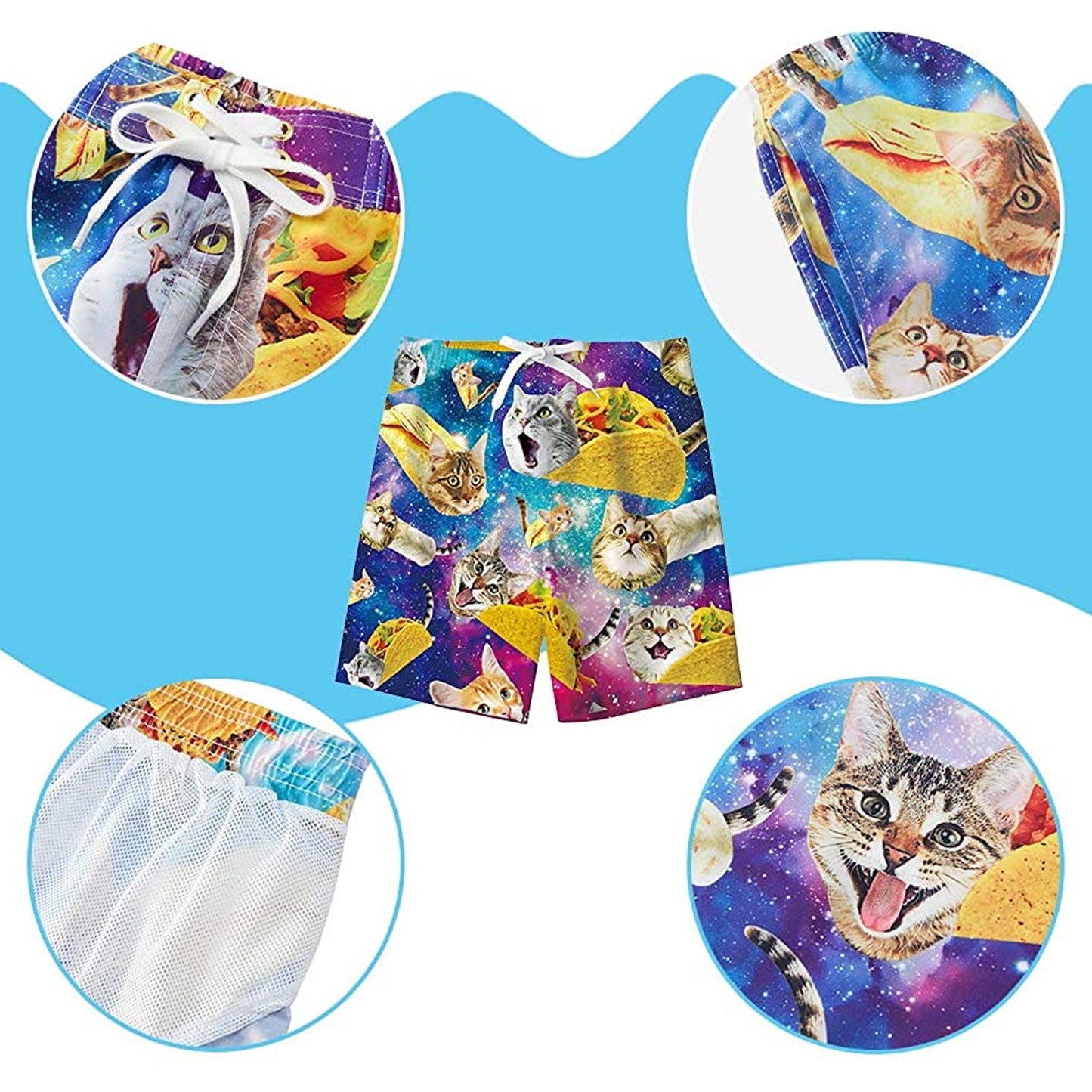 Taco Cat Funny Boy Swim Trunk