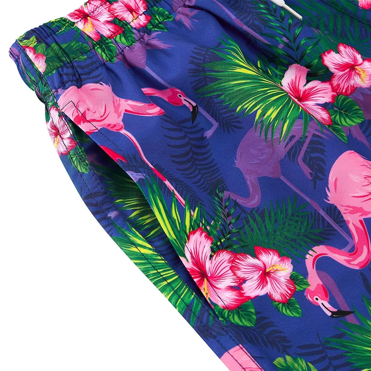 Tropical Pink Flamingos Funny Boy Swim Trunk